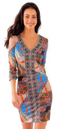Printed V Neck