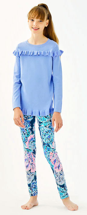 Light Blue Ruffle Top