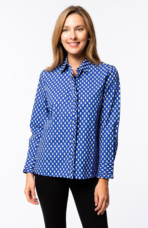 Blue White Collared Shirt