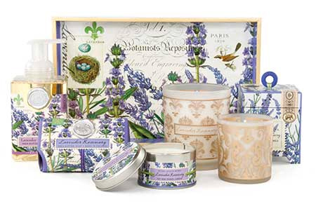 Michel Design Lavender Rosemary Collection Soap Candle Tray Napkins