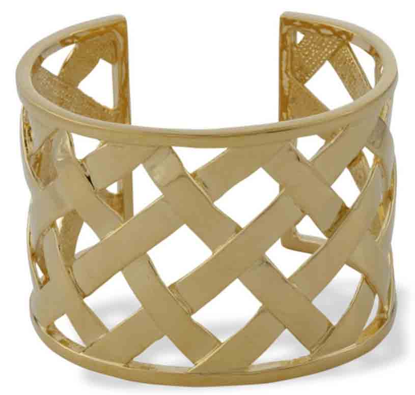 Kenneth Lane Gold Polished Basketweave