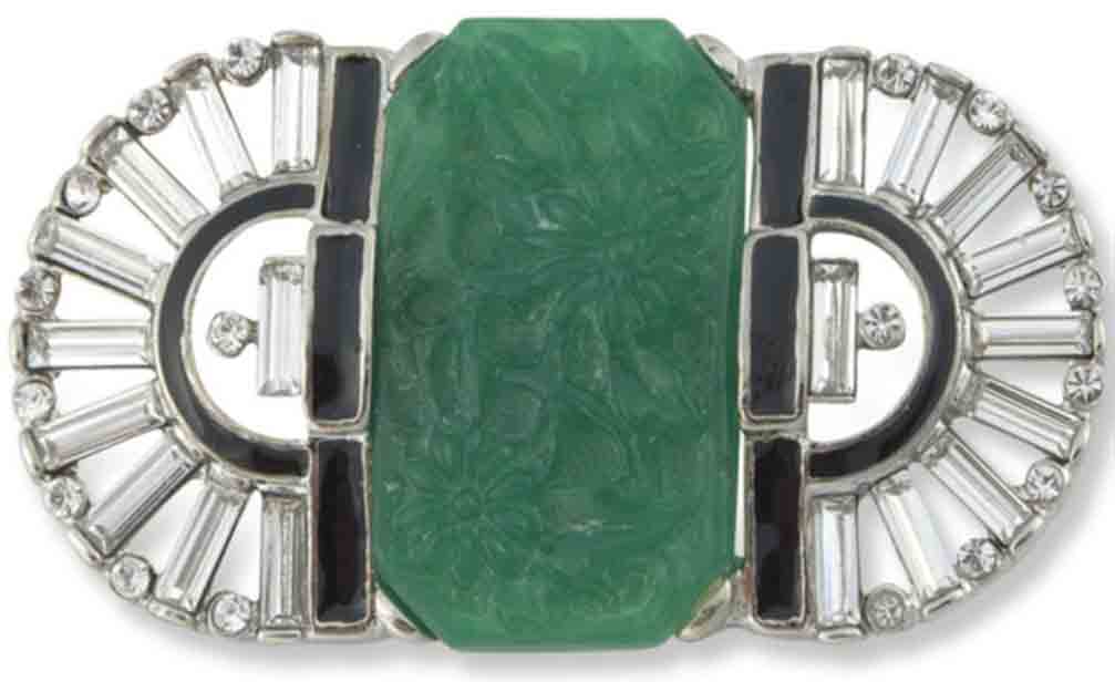Kenneth Lane Jade Art Deco Brooch