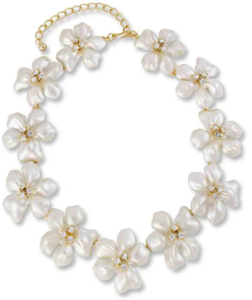 Kenneth Lane White Dogwood Necklace