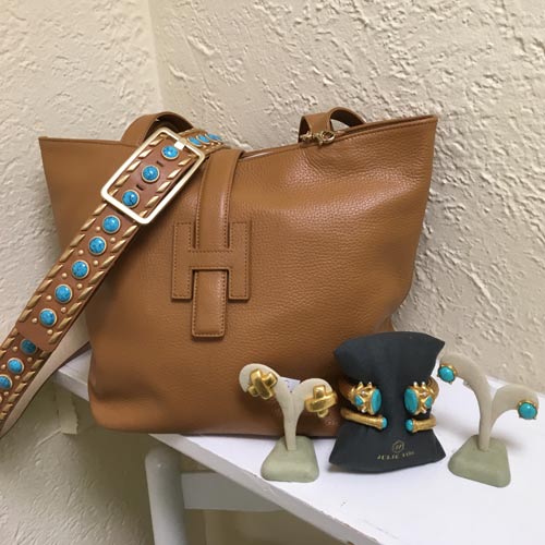 Bag and Earrings Turquoise