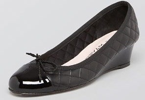 Paul Mayer Wedge Cap Toe Beige Black Quilted